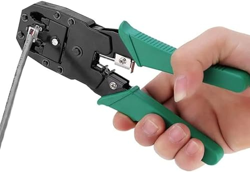 SQUADO Strumento Di Crimpatura Pinza Crimpatrice (Plug RJ11 RJ12 RJ45, 8P 6P 4P) Per Cavo Di Rete Ethernet Lan Rete Telefono, Internet, Telecamere Ip