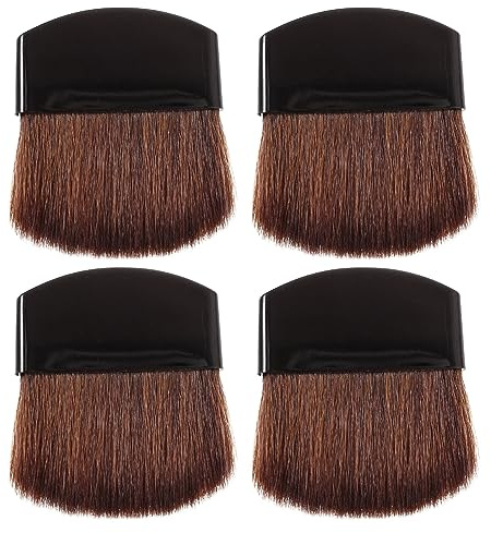 4 pinceles faciales para maquillaje en polvo, colorete, base de maquillaje, pinceles de maquillaje facial, pinceles pequeños ()