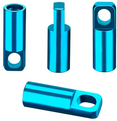 4 Pack Aluminum Presta Valve Caps for Bikes - Tubeless Valve Stem Covers with Valve Core Remover - Fits Presta French Valves on MTB, Road Bikes, Bicycles - Light Blue