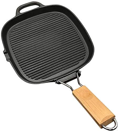 Gardroom Premium Cast Iron Non-Stick Griddle Pan Frying Pan Heavy Duty Cast Iron Griddle Pan Frying Pans for Gas, Induction and Electric Hobs with Detachable Handle, 25cm