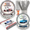 BOIKOKY Race 120 Pezzi Decorazioni per Feste di Compleanno a Tema Racing Car, Articoli per Feste a Tema Auto da Corsa, Stoviglie Monouso | Per 24