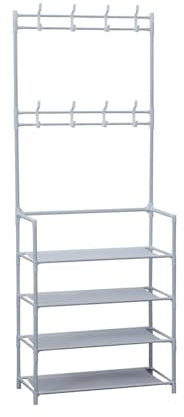 Herzberg Porte-Manteaux et Étagère à Chaussures 4 Niveaux HG03404