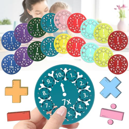 18 Piezas Matemáticas Fidget Spinner, Fidget Juguetes Niños, Matemáticas Hechos Juguete Educativo para los Niños, Fidget Spinner (Suma, Resta, Multiplicación y División)
