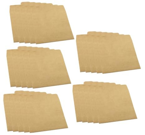 Cabilock 25pcs Multi-function Kraft Cd Envelopes Sealing Cd Pockets for Package Record Album Sleeves