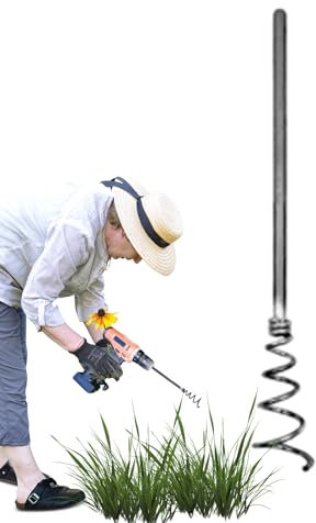 Punta da trapano per erbacce, strumento da giardino, trapano a , estrattore di radici, terriccio erboso, trapano ad alte prestazioni, paesaggistica all'aperto, adattatore di rimozione, potenza