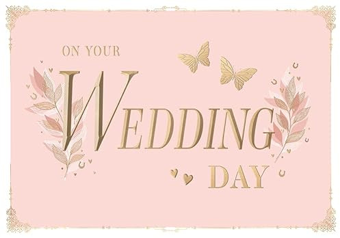 Piccadilly Greetings Wedding Card, On Your Wedding Day - 9 x 6 inches