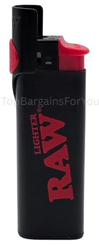 RAW Phoenix Rare Refillable Lighter – Black Standard Flame Lighter with Built-In Wind-Resistant Shield and Packing Tool Poker Stick – Durable & Reusable Design (1 RAW Black Phoenix)