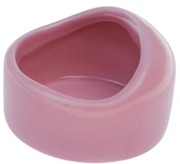 Angoily Ceramic Hamster Feeding Bowl Pink Small Rodent Food Dish Chew Resistant Pet Supply for Gerbils and Hamsters Snack and Fresh Food Holder