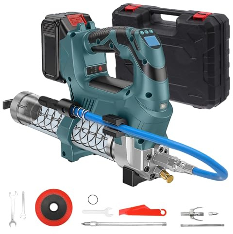 Pistola engrasadora con batería, 12000 psi, funciona con pilas, pistola de engrase eléctrica compatible con batería de litio Makita de 18 V, prensa de engrase sin escobillas, solo para grasa a granel