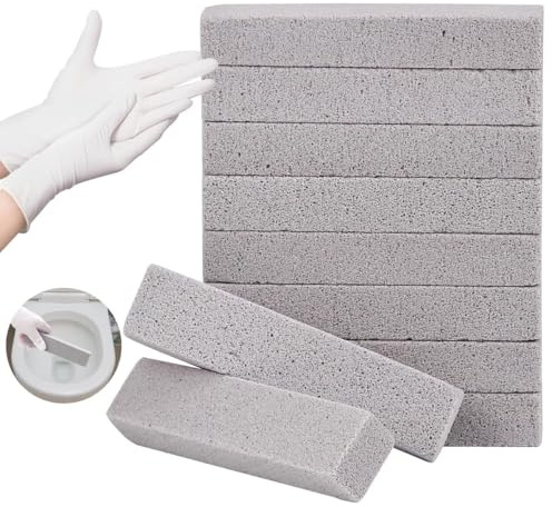Chereda 10 Pack Pumice Stone for Toilet Bowl Cleaning, Powerfully Pumice Stick for Cleaning Hard Water Rings, Calcium Buildup, Rust, Pumice Bar for Toilets, Bathtubs, Grills, Swimming Pools, Sinks