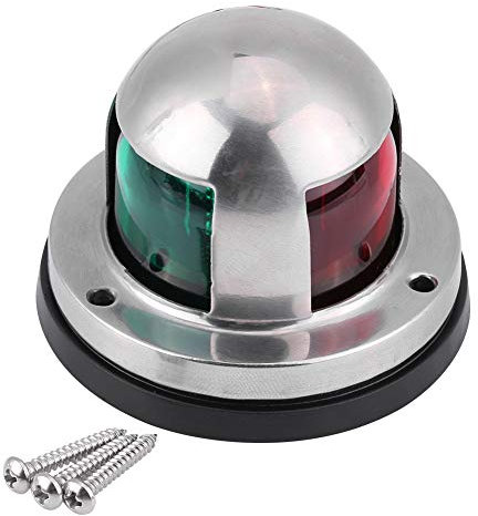 Aramox 12V/24V LED Navigation Light Marine Boat Stainless Steel Red and Green LED Navigation Lamp Yacht Accessory Tools