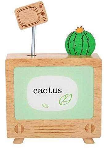 SAGIUSDM Creative Eight Tone Case Work Exquisite Various Specifications Optional Beech Cactus TV Music Box Automatic Play Musical Gift,C