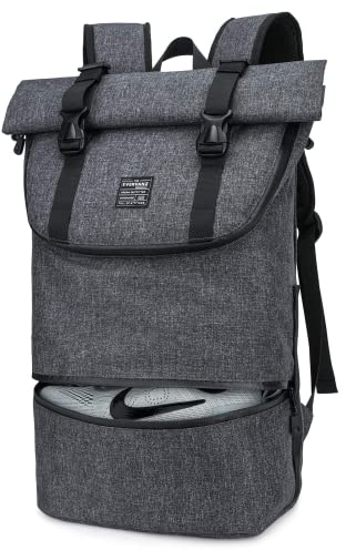 EverVanz Laptop-Rucksack, Wasserfester Wanderrucksack, Sporttasche mit Schuhfach, Leichter Tagesrucksack, Stylische Schultasche