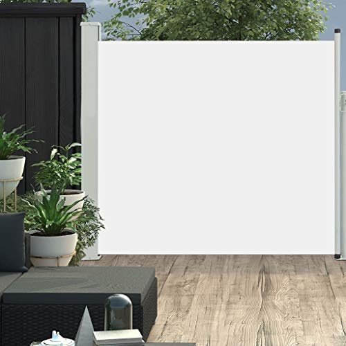 WIFESE Toldo Lateral retráctil de jardín Color Crema 170x300 cm Toldo Horizontal Exterior Toldos Laterales Exterior Toldos Cortavientos Separador Terraza Exterior Toldo para Patio Balcon Jardin