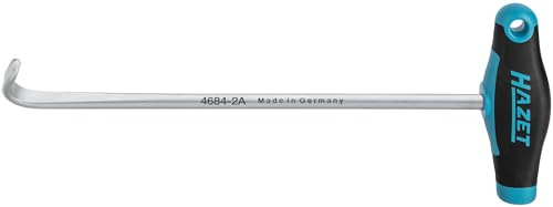 Hazet Herramienta para sistemas de escape 4684-2A, gancho semicircular de 17 mm, doblado a 20 grados, para montar y desmontar gomas de retención, adecuada para VW, Audi, Mercedes-Benz, etc