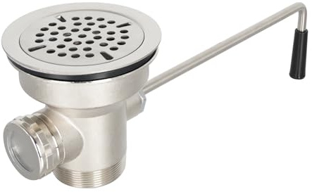 Phivan 3-1/2 Inch Commercial Sink Drain with Twist Handle Kitchen Sink Opening Waste Drain Valve Stopper Prevents Sink Clogged Overflow for 1/2/3 Compartment Sink Style Drains