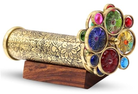 YVCrafts El jardín floral caleidoscopio de latón incluye dos ruedas de corte de saprate, un gran regalo para los amantes del caleidoscopio