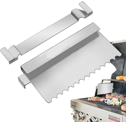 Grease Gate de acero inoxidable, soporte de espátula de puerta de grasa | 2x Pantalla de combate de alimentos de plancha de acero inoxidable,La trampa del bloqueador de desagüe de barbacoa bloquea que