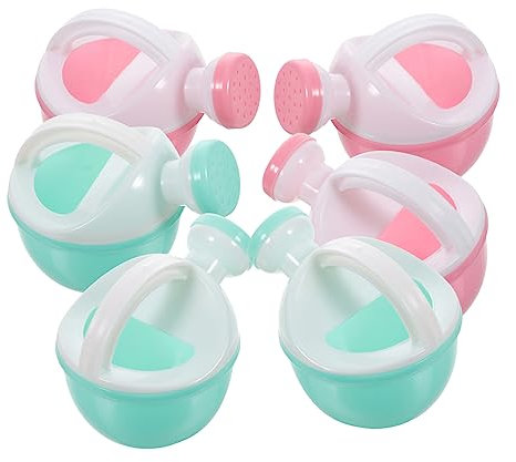 BESPORTBLE Regadera Pequeña De Plástico para Niños y Niñas, Set De 6 Piezas, Colores Aleatorios, Juguete para Bañarse y Regar Playa y Jardín