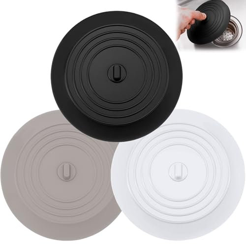 Zyluniy Bouchon Baignoire Silicone, 3 Pièces Bouchon de Vidange Bouchon Baignoire Universel, Bouchon Evier de Cuisine, Lavabo Salle de Bain, Bouchon de Baignoire pour Douche, Baignoire, Lavabo, Evier