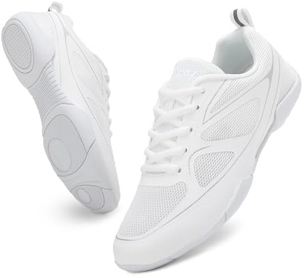 Kvwqoty Zapatillas Cheerleading Shoes Zapatos Cheer niñas Cheerleader Zapatos de Porrista Calzado de Animadora para Mujer Fitness Yoga Sneakers Blanco 36