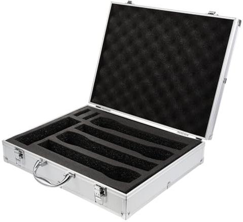 LIFKOME Estuche Portátil para Micrófono Inalámbrico de Mano, Caja Protectora Rígida para 4 Micrófonos, con Interior Acolchado Resistente a Golpes, Color Claro, Adecuado para Viaje