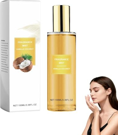 Brume parfumée vanille noix de coco, spray corporel parfum tropical longue durée avec extraits de noix de coco, de vanille et de bois de santal, Spray exquis pour femmes et hommes, quotidien (1PCS)