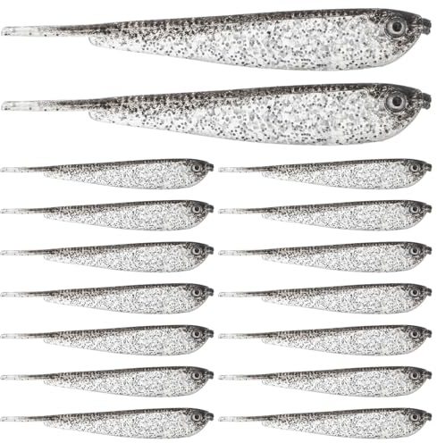 MOTHNUR 60 pièces Leurres Souples Souple Appâts Artificiels Réalistes Imitation Poissons pour Eau Douce et Salée Matériel Polyvalent pour Truite et Brochet