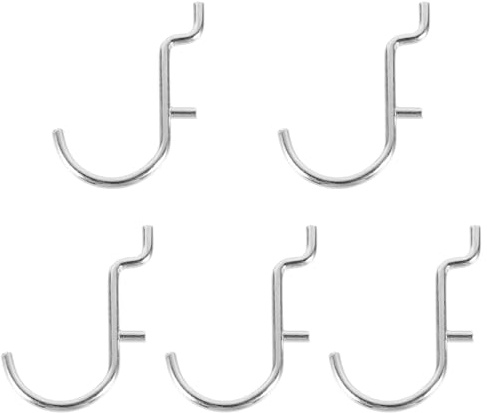 Alipis 5Pcs Stainless Steel U-Shaped Pegboard Hooks Heavy Duty Perforated Wall Peg Hooks for Display Racks and Shelving Storage in Workshop and Garage
