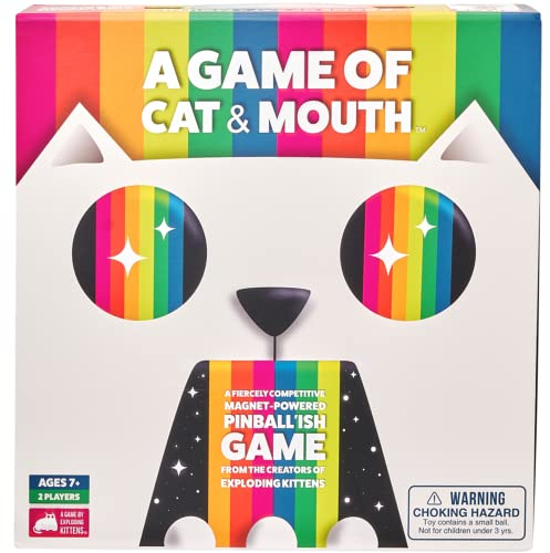 Exploding Kittens A Game of Cat and Mouth 2 Players - Ages 7+ - 15 Minutes to Play - Magnet Powered Pinball Game - Ideal for Couple, Family Night, Kid and Adult