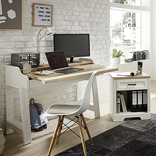 Lomadox Büro Set Sekretär 2-TLG. in Pinie hell mit Artisan Eiche Nb.