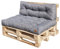 Bielik Palettenkissen Set 120x80 cm – 2-teilig für Palettenmöbel | Wasserdichtes Europaletten Polster | Palettensofa Sitzkissen & Rückenkissen gesteppt | Made in EU – Hellgrau
