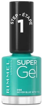 Rimmel London Super Gel Nail Polish, 98, Never Blue With You, 12ml