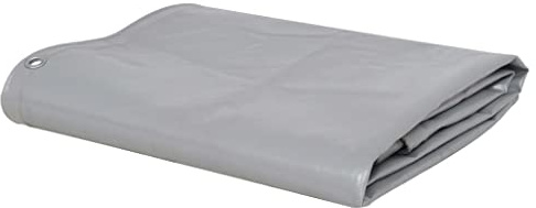 Homgoday Telone 650 g/m² 5x6 m Grigio Impermeabile per Esterno, Tela con Rivestimento in PVC con Occhielli per Lettino, Pavimento, Spiaggia e Campeggio Antipioggia