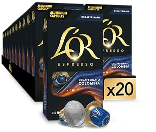 L'OR Espresso Cápsulas de Café Colombia Descafeinado | 200 Cápsulas Compatibles Nespresso | Amazon Exclusive