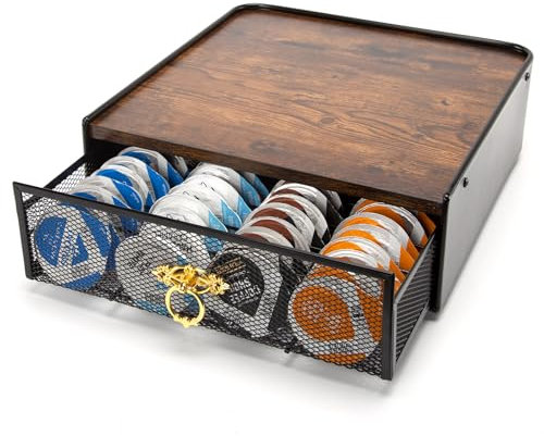 SYSYLY Coffee Pod Holder,Coffee Capsule Drawer Compatible for Tassimo Capsules,Anti-vibration Design Coffee Station Organizer,64 Pods Capacity,Metal.