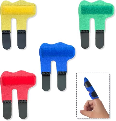 Fingerskena, Fingersockel, 4 färger justerbar fingersockel med inbyggd aluminium, Finger Splint uträtning Brace Fixing sockel för triggerfinger, fingerbrott, artros, smärtlindring