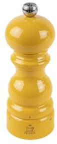 PEUGEOT - Paris Salt Mill u'Select 15 cm - 6 Predefined Grinding Settings - Made of PEFC-Certified Wood - Made in France - Saffron Yellow Lacquer Finish