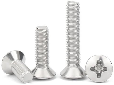 10/50 Uds. 5-50mm M3 M4 GB820 DIN966 A2-70 304 acero inoxidable Cruz empotrada Phillips cabeza avellanada elevada medio tornillo ovalado(5mm,(10pcs) M4)