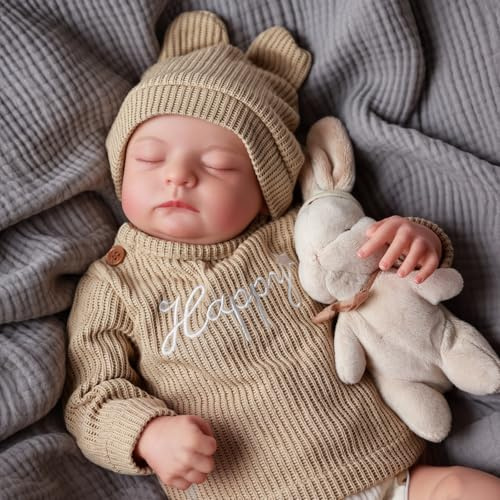 JIZHI Reborn Babies 20 pollici Rinato Bambino Bambole Ragazzi Corpo in stoffa Realistico Baby Doll che sembra vero Dormire Realistico Neonato Chiudi gli occhi Noah