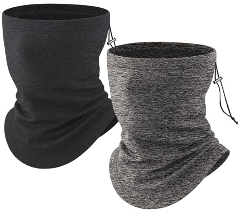 ZXTGBQ 2 delar vinter halsvärmare dragsko fleece vindtät hals damask snood justerbar ansiktsskydd halsduk för män kvinnor höst vinter för skidåkning löpning cykling utomhussport