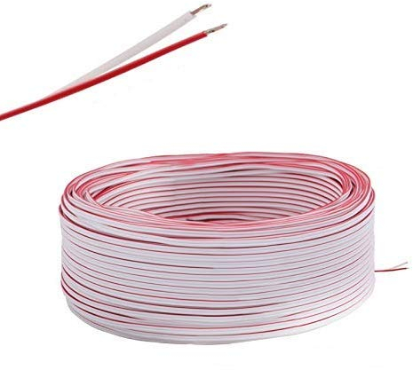 (0,59€/m)5-100m LED Kabel Zwillingslitze 2x 0,35mm² weiß/rot 2-adrig Montage Installation Zuleitung PVC isoliert Meterware Längen von 1-100m frei wählbar. (10m)