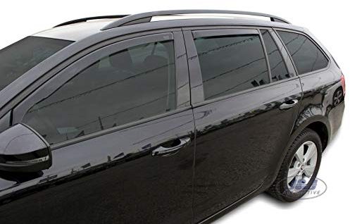 J&J AUTOMOTIVE | Windabweiser Passend Für Octavia III, 3 2013-2020 5-Türer Kombi, Heko Regenabweiser, Getönt, 4-TLG, Vorne, Hinten, Aerodynamisch