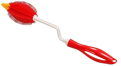 STONELINE Silikon Flaschenbürste mit drehbarem Stiel 35 cm, rot, Gläserbürste, Spülbürste, Reinigungsbürste für Baby Flaschen und Sauger, Gläser, Vasen, u.v.m