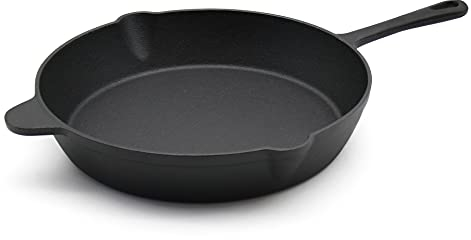 FireRocket Gusseisen-Pfanne Ø 30 cm | Bratpfanne und Grillpfanne für alle Herdarten und Induktion | Runde Feuerpfanne | Wärmespeicherung Antihaftend