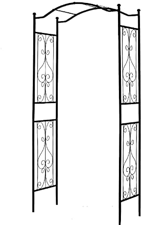 SCENDOR GARDEN Arche de Jardin décoration pour Le Jardin Arche Plantes grimpantes, métal, 234 x 112 x 45 cm Noir