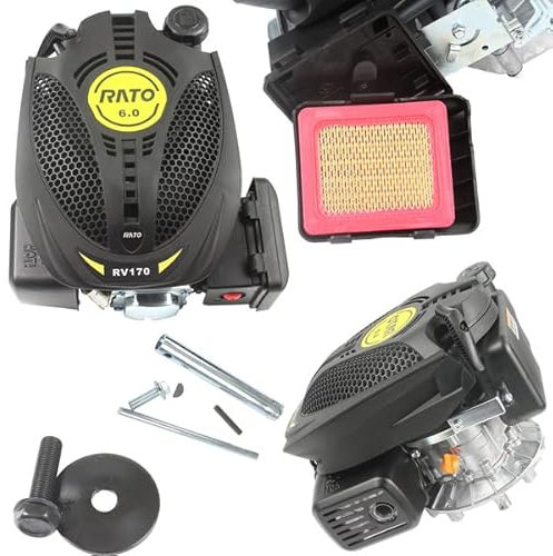 Motore a Scoppio 4 Tempi 173cc 6cv Benzina 3,2 kW 9 NM 2500 Giri/min Albero Verticale Diametro 22,2mm per Tosaerba Rasaerba Tagliaerba 4T