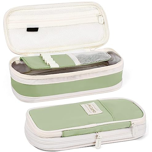 DMZK 1 Pezzi Astuccio Portapenne Simpatico,Matite Astuccio Grande capacità per Bambina Ragazza Ragazzo Adulto Adolescente Studente Collegio Forniture Scuola Media Regalo,Verde