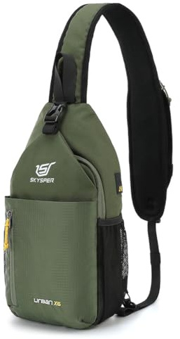 SKYSPER Mochila cruzada para el pecho, hombro cruzado, bolsa de viaje, senderismo, casual, mochila para mujeres y hombres