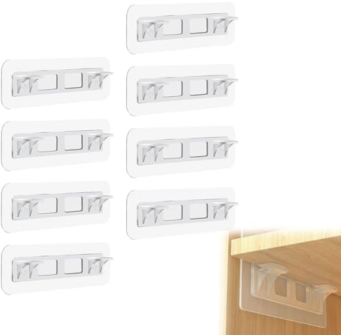 HZAOPZE 8 pcs Soportes para Estantantes, Adhesivos Ultrafuertes para Colgar Estanterías y Baldas de Cocina, Baño y Armarios,para armarios de Cocina, estanterías, armarios, tableros de cartón